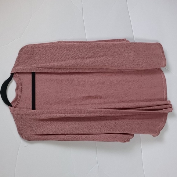 Large - Pink Rose - Loose Fitted Open Cardigan - Mauve/Light Pink - Soft… - Picture 6 of 10